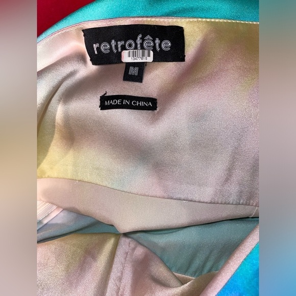 Retrofete | Marlene 100% Silk Tie Dye Gown 🩵🩷 sz Medium - Picture 8 of 12